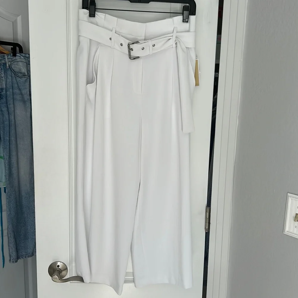 New Michael Kors belted crepe trousers